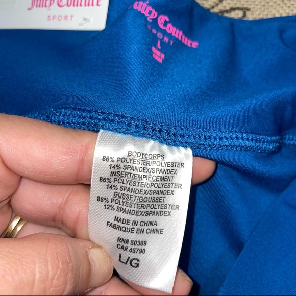 Juicy Couture NWT! Sport Moody Blue Mesh Inserts Essential Legging Size L - Picture 12 of 13